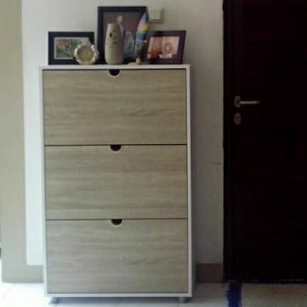 Terbaru Lemari Sepatu Informa Manolo Oak White Rak Sepatu Tempat Sepatu Sandal