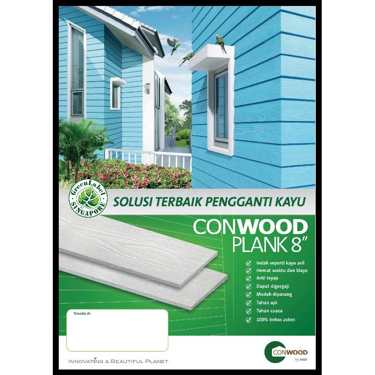 Terlaris List Plank Conwood juara 8" motif kayu