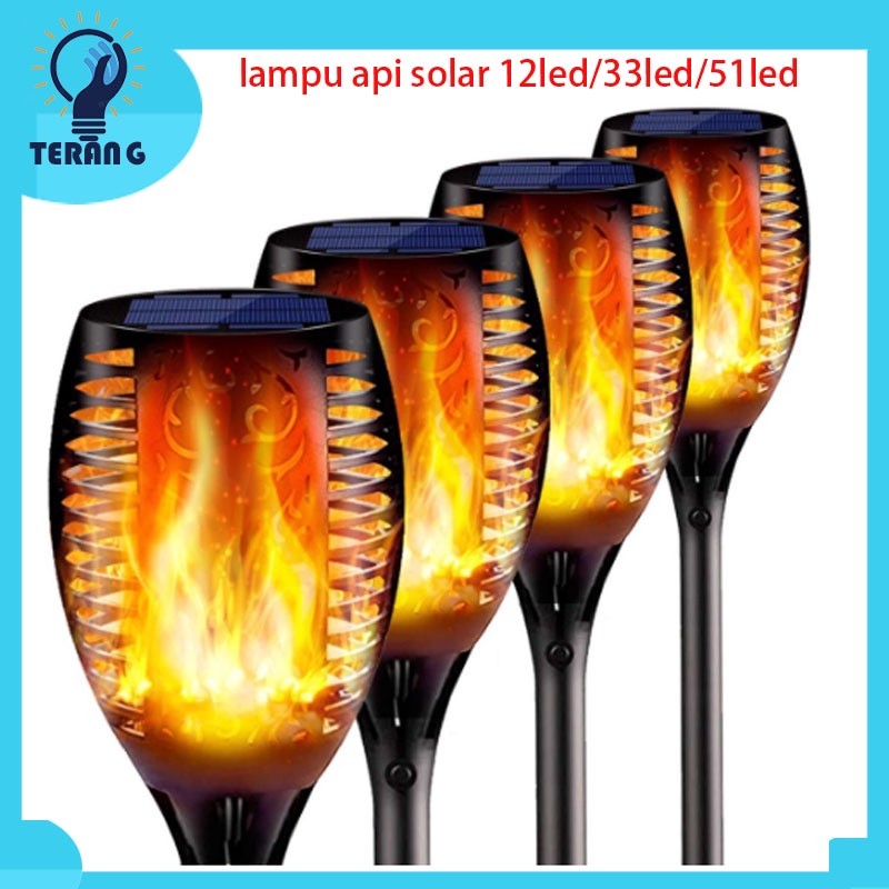 LAMPU TAMAN OBOR SOLAR LED/ LAMPU TAMAN TANCAP MODEL OBOR TENAGA SURYA LED / LAMPU API TAMAN TANCAP