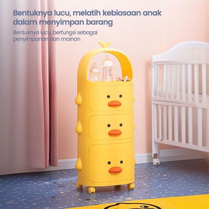 Loker Lemari Plastik Duck Bebek Rak Serbaguna Rak Mainan Rak Baju Anak/Kabinet Laci Plastik/Laci