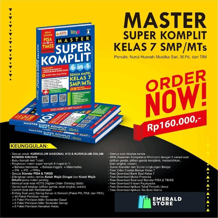

PROMO BUKU SOAL SMP KELAS 7, BANK SOAL MASTER SUPER KOMPLIT SMP/MTS KELAS 7 READY