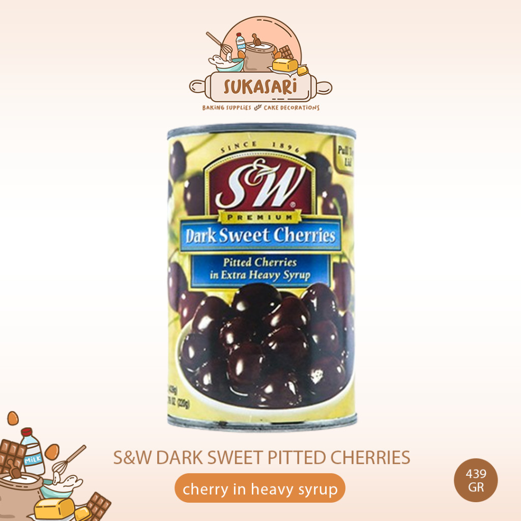 

CPR - SW Dark Sweet Pitted Cherries 439gr Cherry Tangkai Kaleng Can Ceri cherry