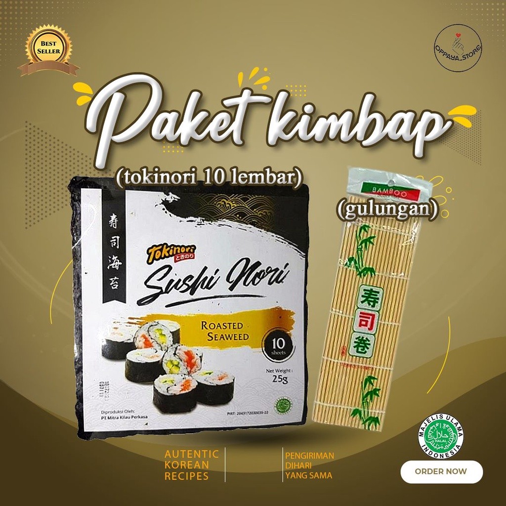 

Paket Tokinori 10 Lembar dan Tikar Penggulung Sushi