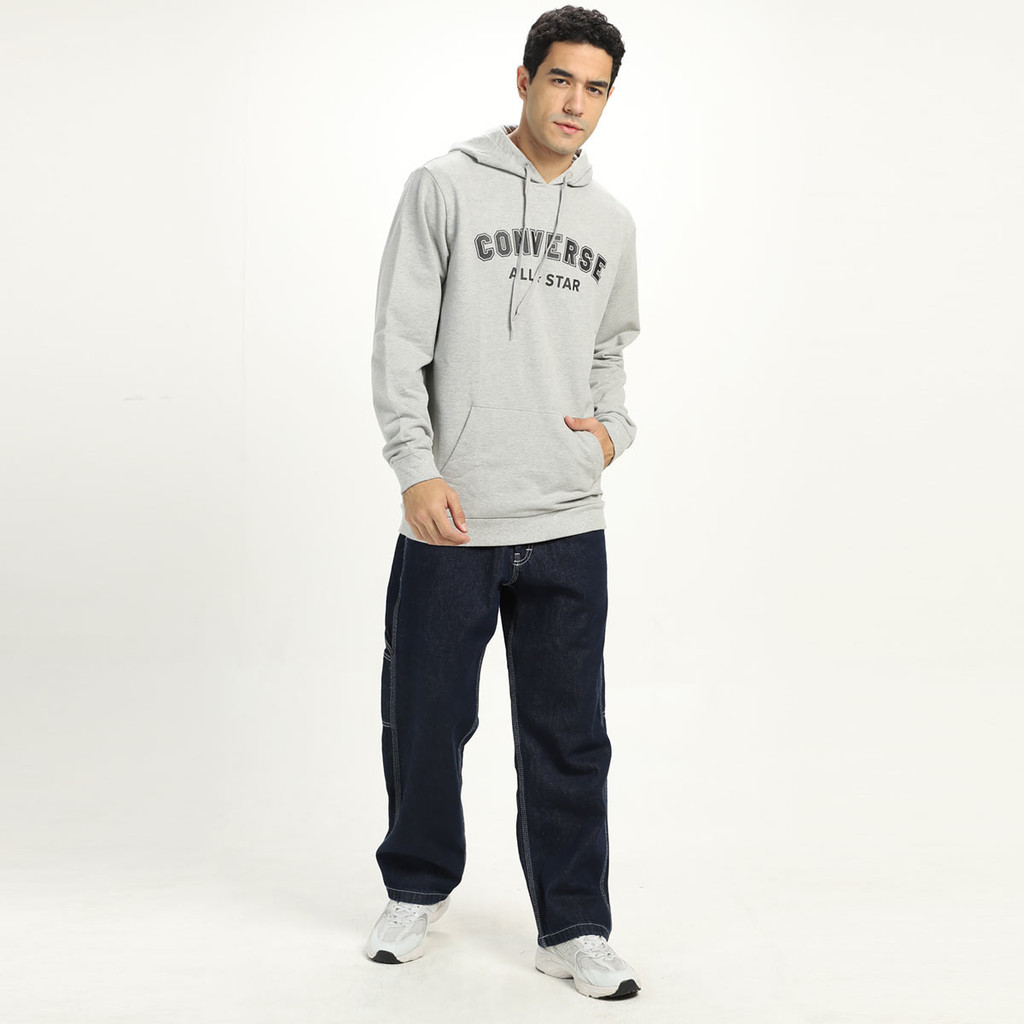 Converse Classic Fit All Star Single Screen Print Hoodie Bb Vintage Grey Heather Conuj1033035 Best