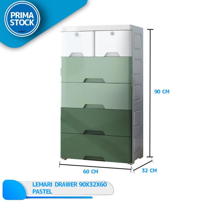 Terlaris Lemari Kabinet 5 Susun 2 Drawer Laci Kecil Plastik Baju Mainan Lebar60