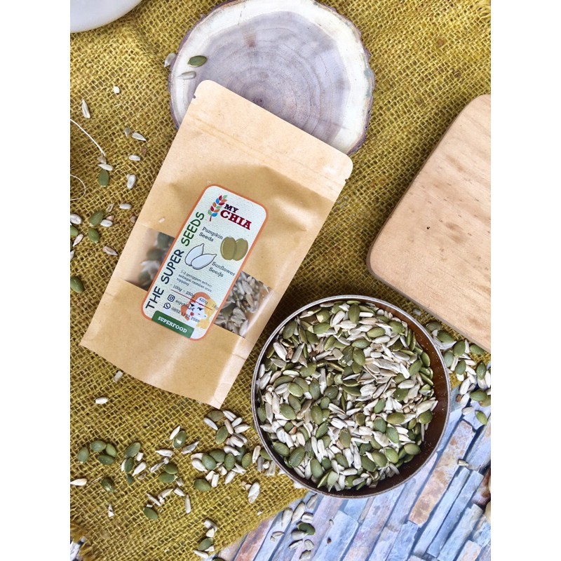 

Roasted Mix Pumpkin & Sunflower Seeds 250g (panggang)