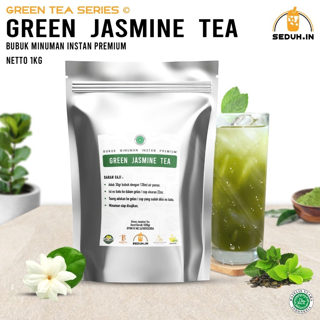 

llyback - Green Jasmine Tea-Teh Hijau 1KG / Bubuk Minuman Premium