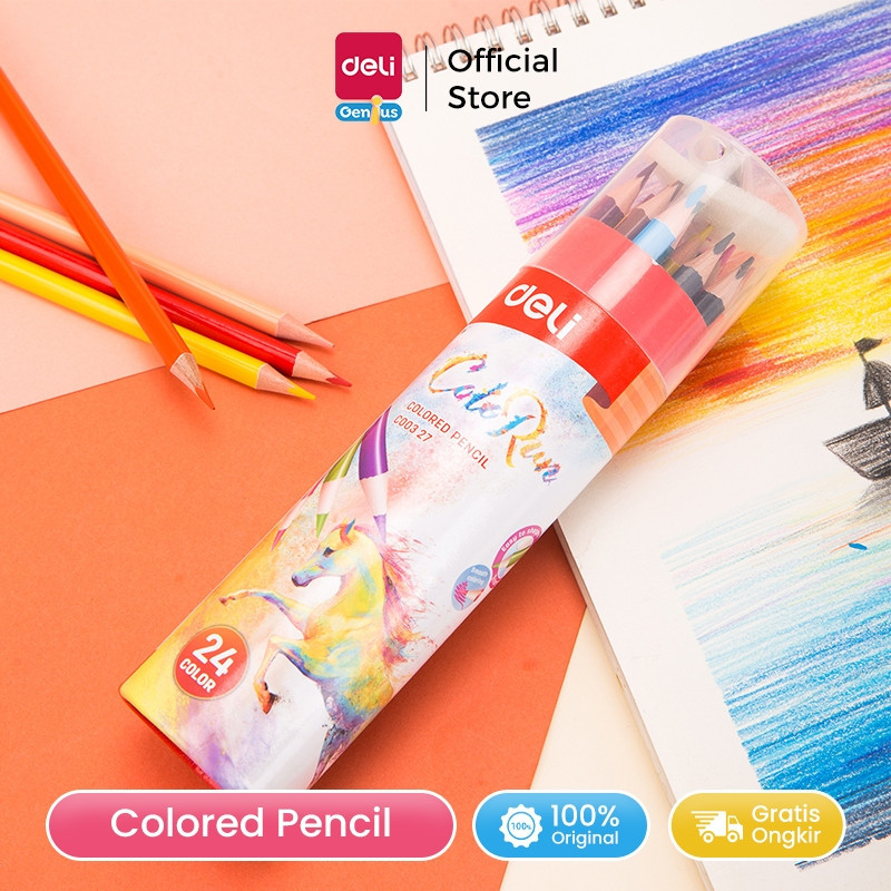 

Deli Coloring Pencil / Pensil Warna 12/24/36 Warna Triangular Gratis Rautan EC003X7