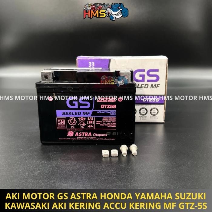 ASLI AKI GS MOTOR HONDA BEAT VARIO 110 SCOOPY SUPRA X 125 REVO SPACY BLADE NEW MEGA PRO VERZA CRF