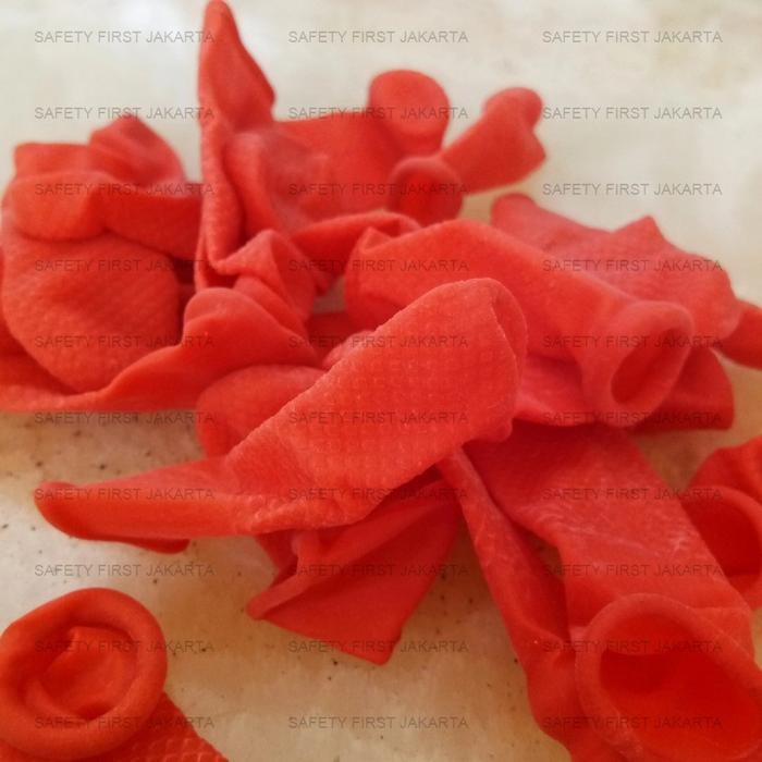 Sarung Jari Karet / Finger Cots Isi 144 / Finger Coat Merah