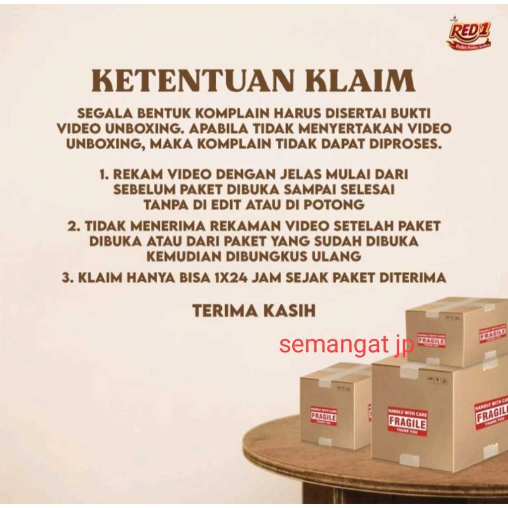 

Saus Tomat RED 1 isi 24 Sachet @9 gram