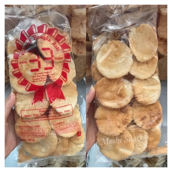 

JTTOP" KERUPUK KEMPLANG PANGGANG CAP 33 IKAN TENGGIRI ASLI BANGKA / KRUPUK BAKAR BANGKA / KEMPLANG