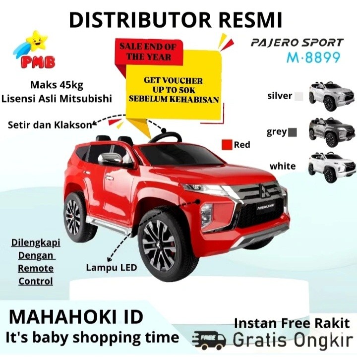 Mobilan Aki PMBTOYS M8899 Mitsubishi Pajero Sport Motor Listrik Anak Dijamin Unit Baru-Distributor