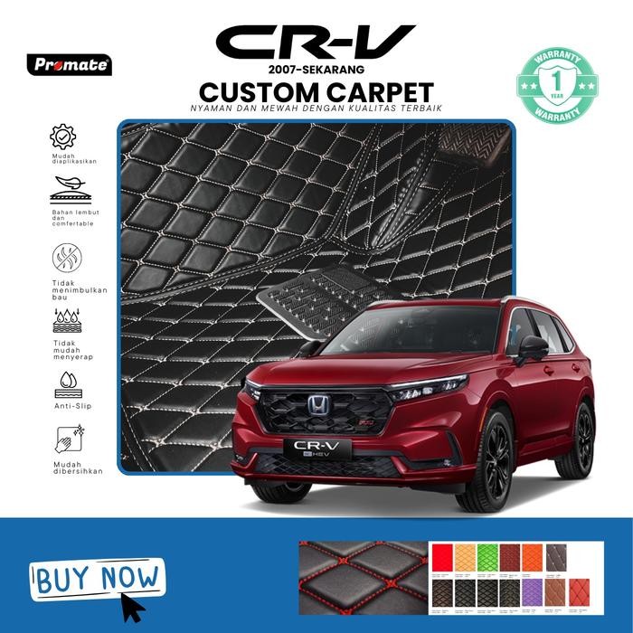 [Promate.Id] Custom Car Mats Leather Aksesoris Interior Karpet Mobil Honda Crv Turbo Tahun 2007-2023