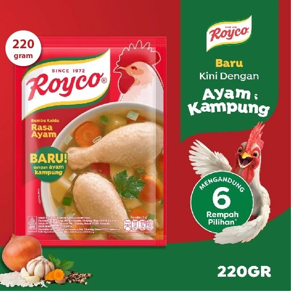 

Restokobar Royco Ayam & Sapi Bumbu Kaldu Penyedap Rasa 220G