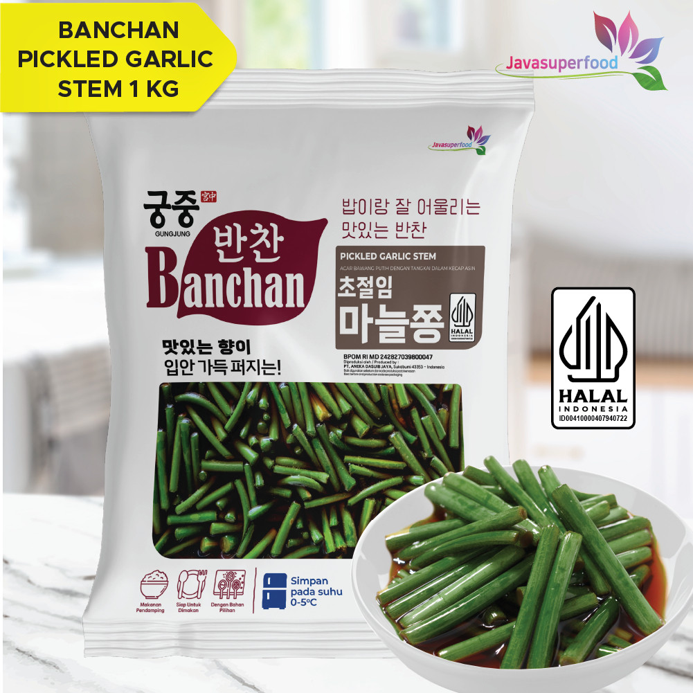 

Restokobar Banchan Side Dish Korean Food 1 Kg / Kimchi / Lotus / Cabe Ijo / Garlic / Cabe / Kacang /