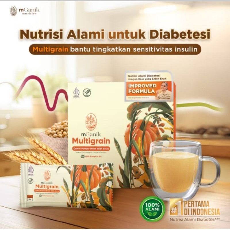 

Omahjajanan Mganik Multigrain 1 Box 20 Sachet Multi Grain Diabetes Gula Darah