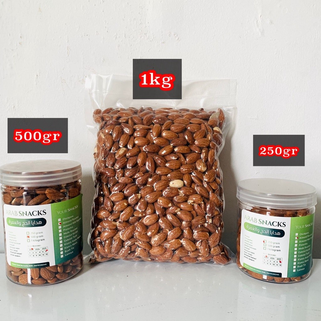 

Restokobar Kacang Almond Kupas Panggang 1Kg Almon Roasted Mateng Natural Ginal Asli Siap Makan Whole