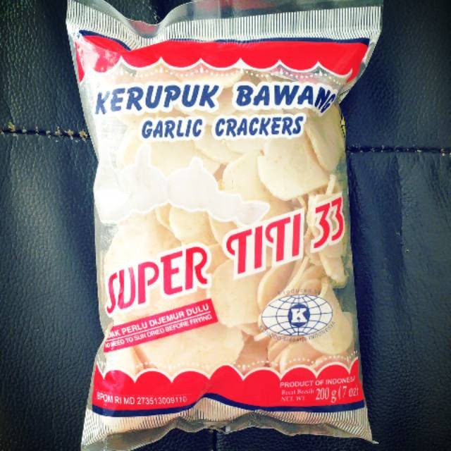 

Sega Tungtung Super 33 Kerupuk Bawang Mentah 200G Keripik Bawang