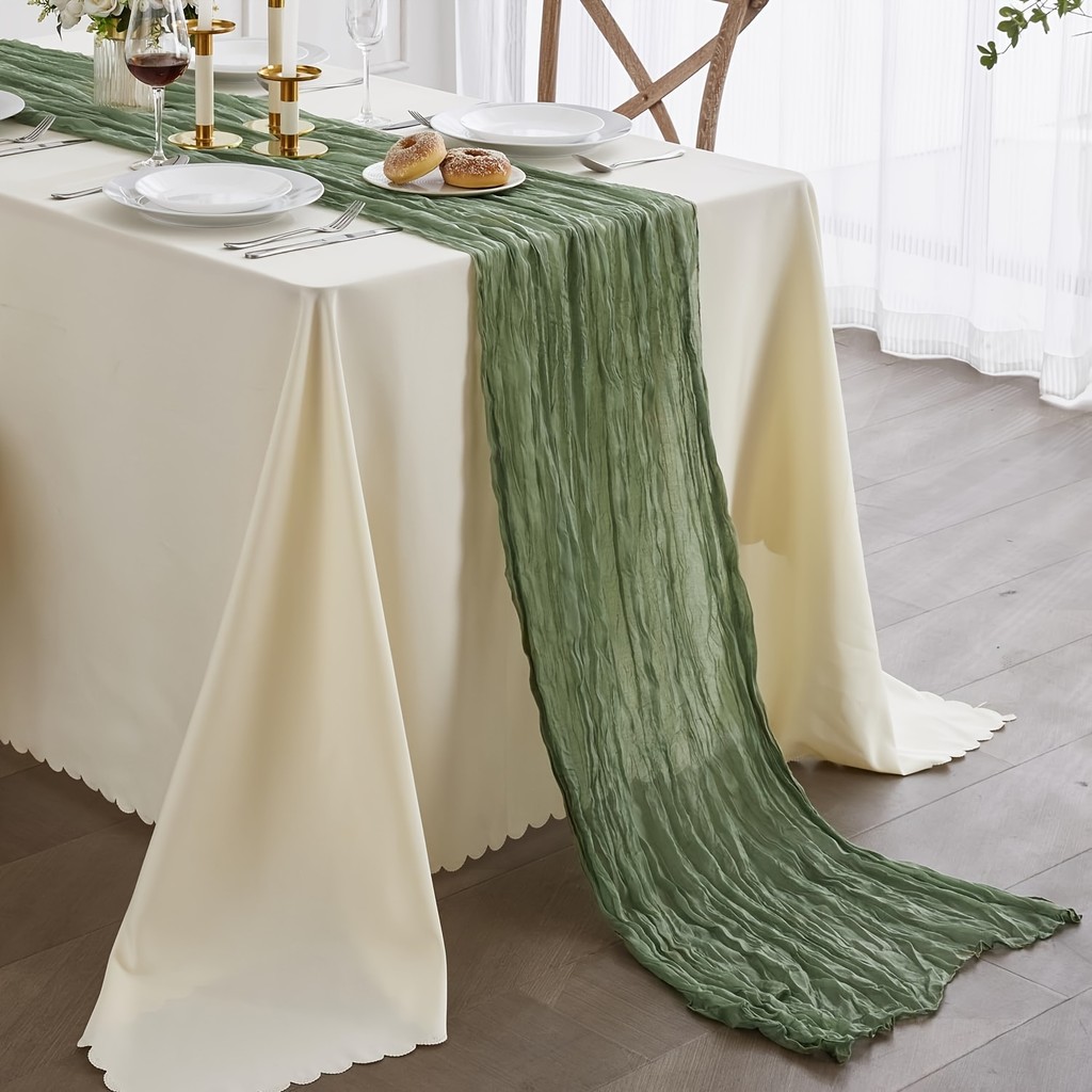 1Pc, Cheese Cloth Table Runner, Gauze Cheese Cloth Table Runner, Romantic Banquet Table Decoration