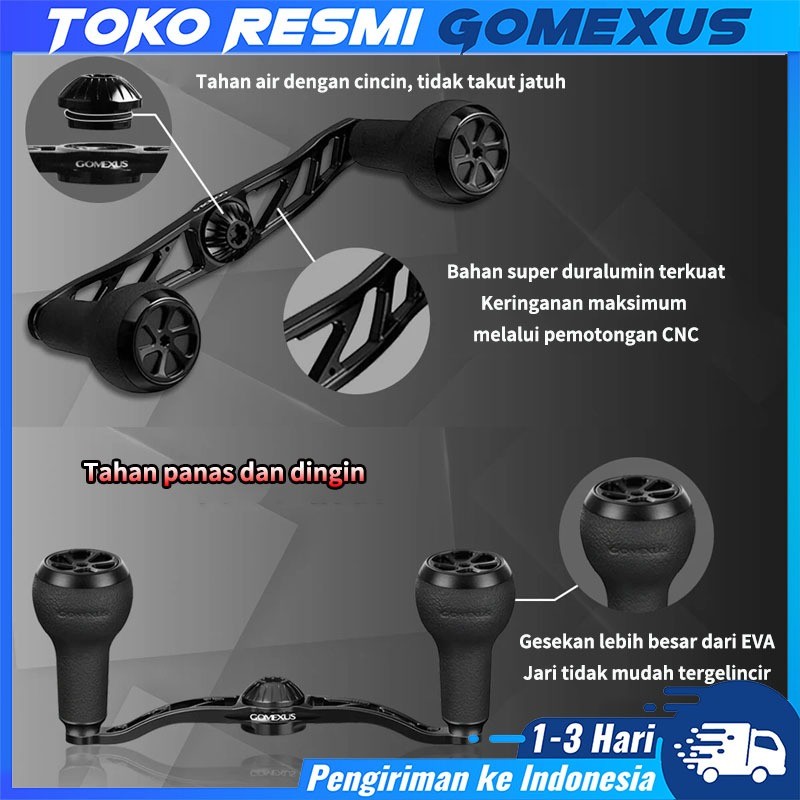 [Ready] In StockGomexus BDH-A27 Twin Handle Reel BC Heavy Duty Dan Big Game Serat Aluminium 100mm