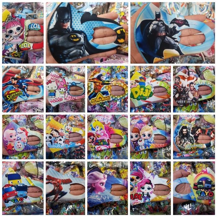 ASLI Masker Scuba Motif Anak Masker Kain Motif anak Anak Cewek Dan Cowok