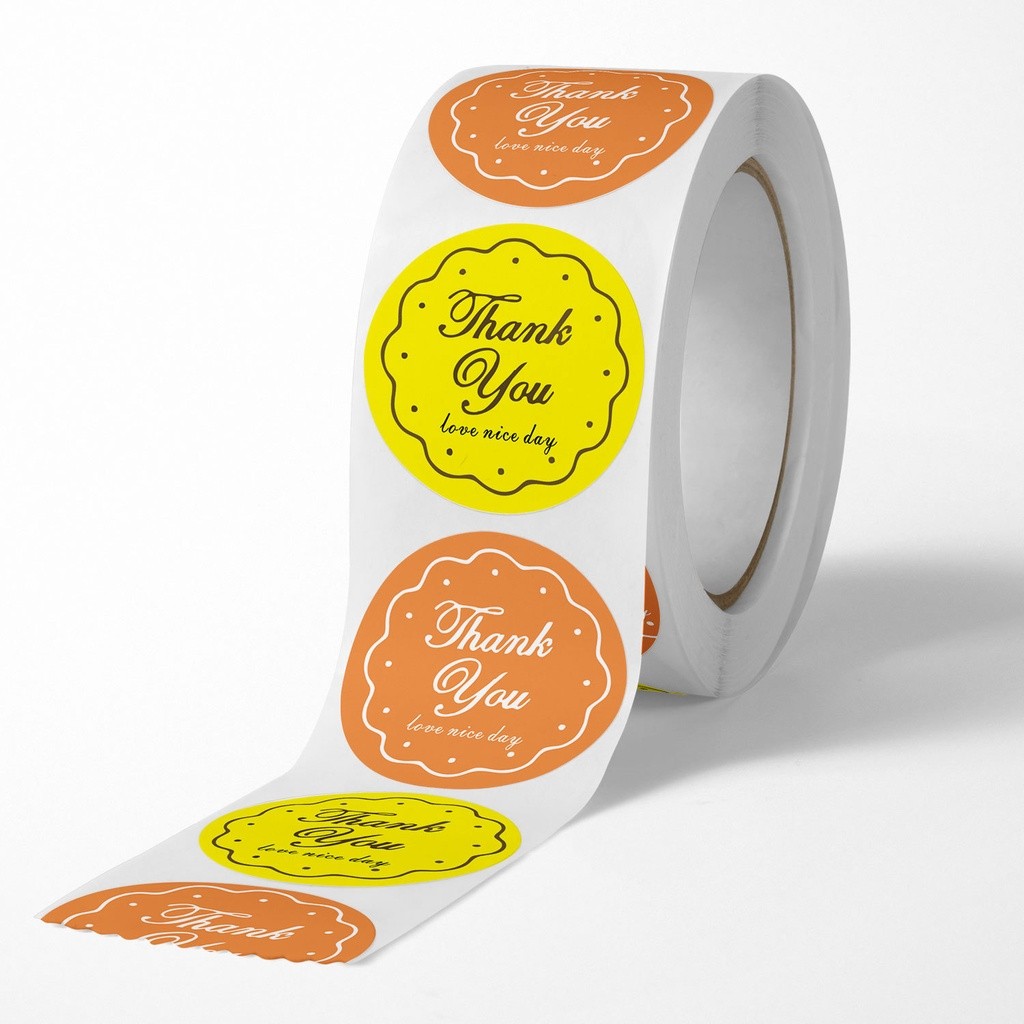 

STIKER LABEL THANK YOU / STIKER ROLL (500 PCS) / STIKER UCAPAN BULAT / STIKER TEMPEL / STIKER LABEL