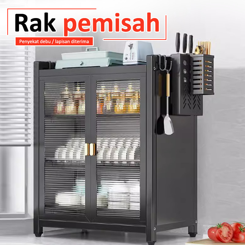 Rak Piring Tertutup Rak Lemari Stainless Dapur Lemari Piring Minimalis Rak Kabinet Rak Dapur