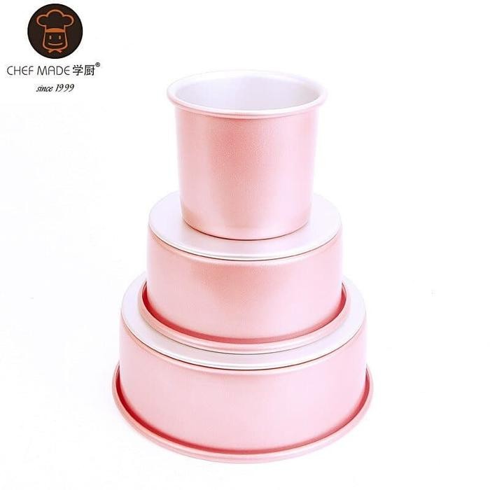 

Non Stick Pink 6" Round Bulat Cake Pan Removable Bottom 15 Cm Kue Tart