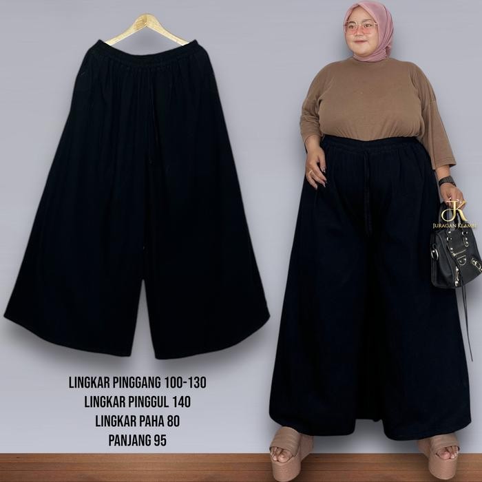 PREMIUM KULOT JEANS JUMBO FREE BROS Estimasi BB 85-140KG Wanita Celana Panjang Dewasa BY JURAGAN
