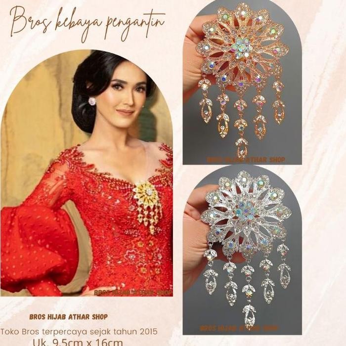 PREMIUM Bros Kebaya Pengantin/Bross Besar/Bros Bunga Juntai /Bros Mewah Kutubaru Emas Perak Jumbo