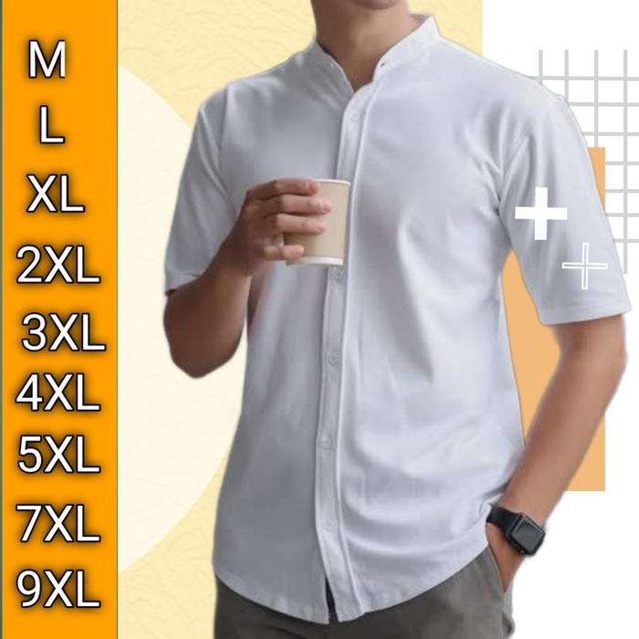 PREMIUM Kemeja Polo Jumbo Pique Kerah Ciangi Shanghai BIG SIZE