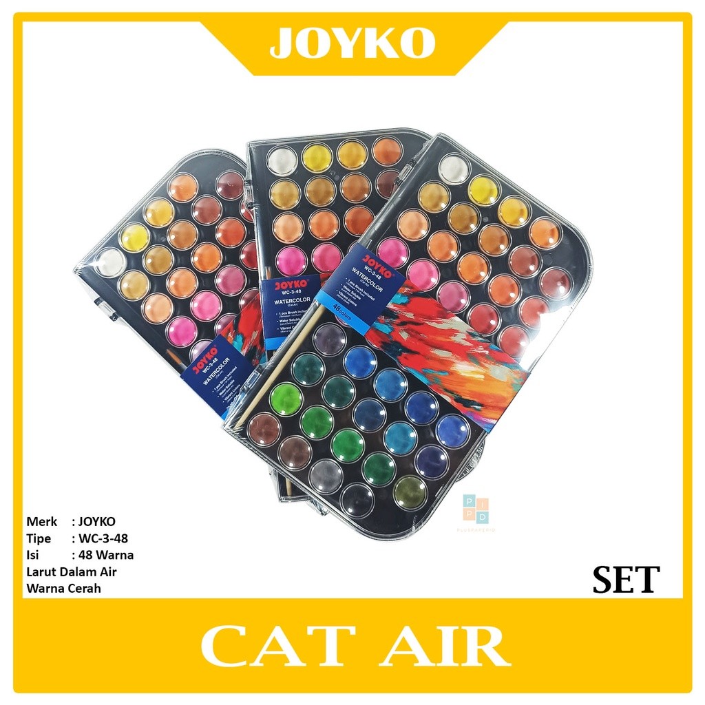 

LINDU JOYKO - Watercolor Set Cat Air WC-3 Isi 48 Warna - WC-3-48 - Pallet