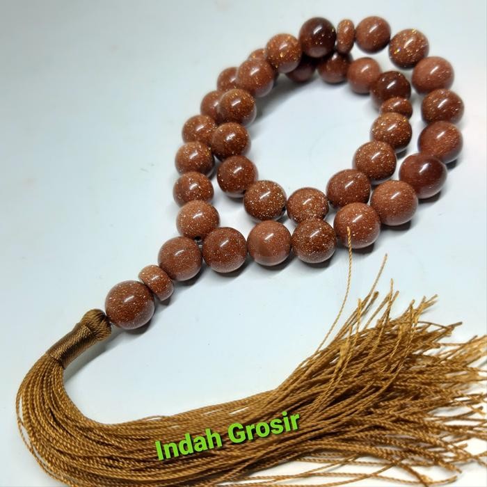 Tasbih Batu Pasir Emas 10mm 33Butir