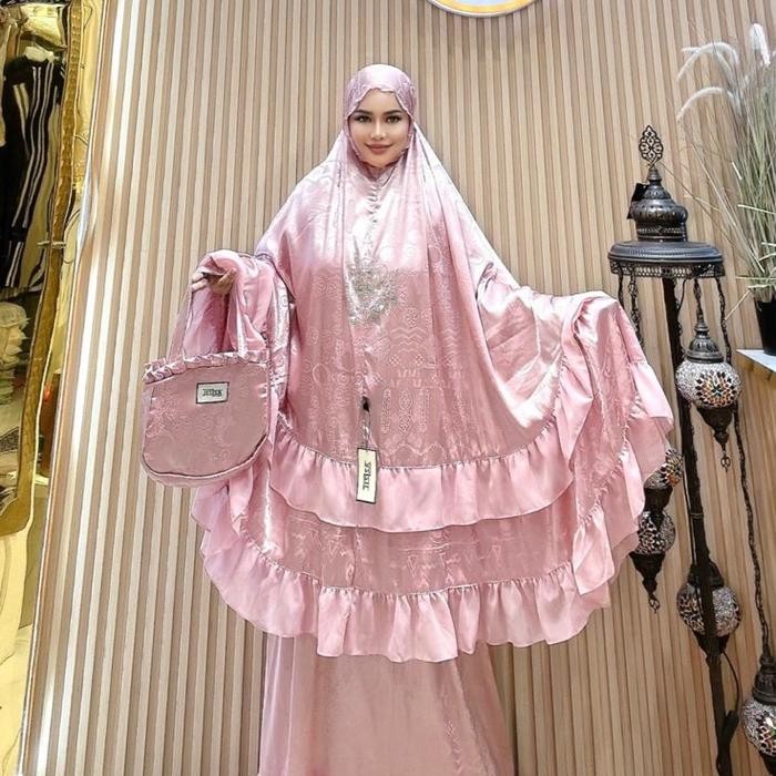 Mukenah Azizil Shilk Jaguar Renda Susun