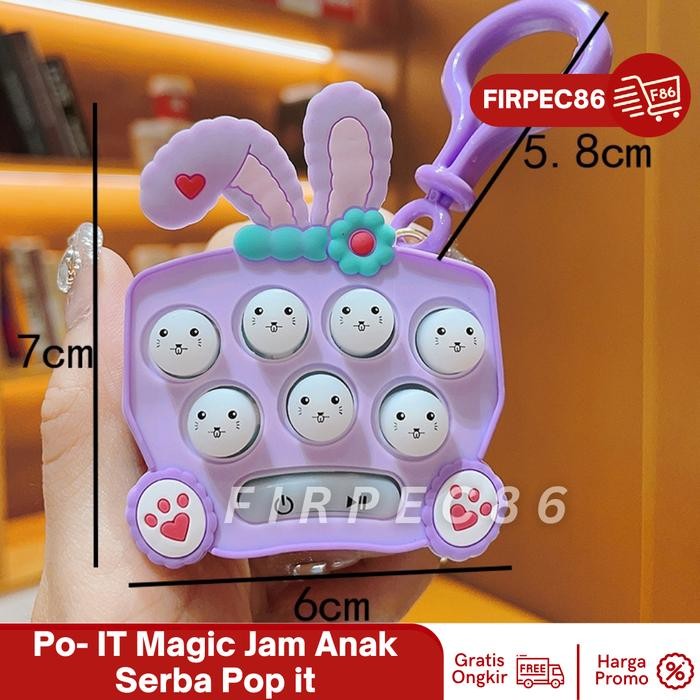 RedArtos Jam Tangan Anak-Anak Fashion Karakter SANRIO Dital tali Karet- FREE MAINAN PO P IT- Jam