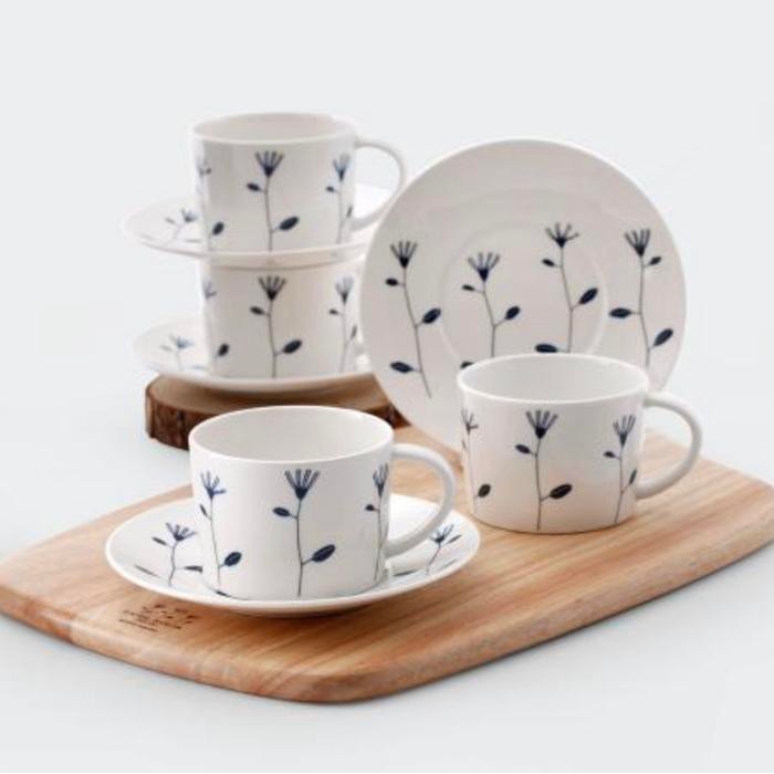 Saint James Rael Barker Icory Teacup Set Cangkir Tea Cup Saucer