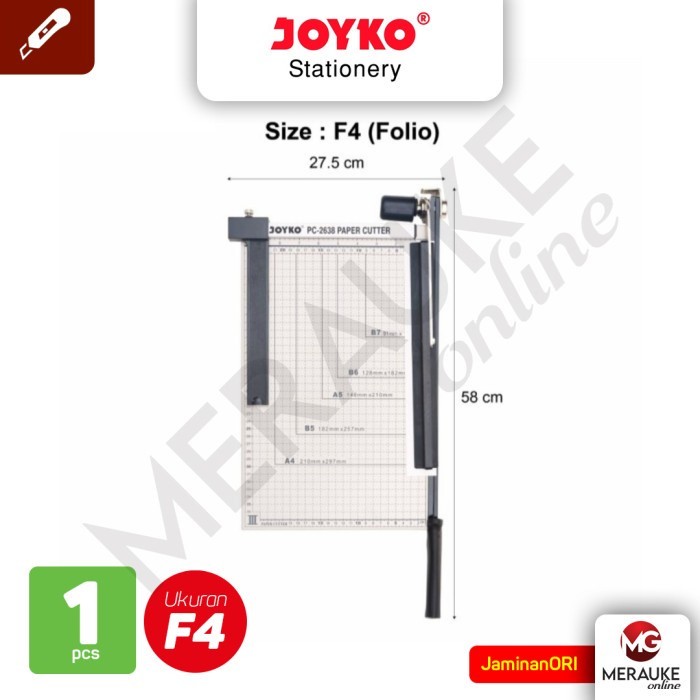 

JOYKO Paper Cutter / Pemotong Kertas Ukuran F4 PC-2638