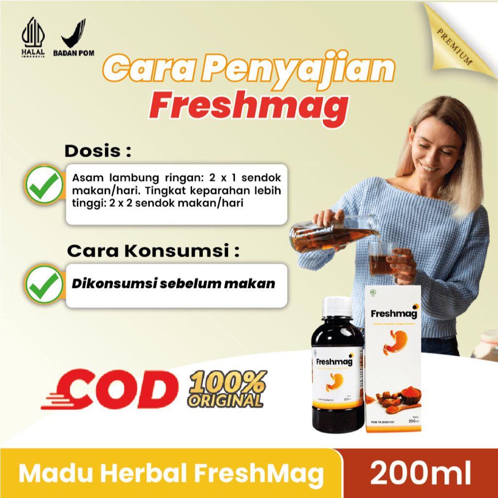 

FRESHMAG Madu Herbal Solusi Efektif Atasi Perut Asam Lambung Gerd Mual Muntah Obat Magh Kronis BPOM