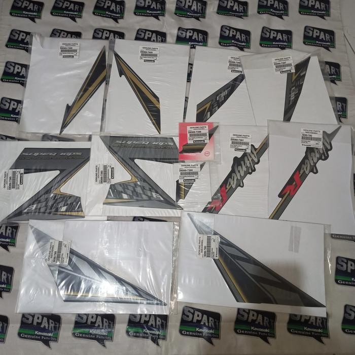 Stiker setiker stripping striping Fullset Hitam Ninja R 2014 Original