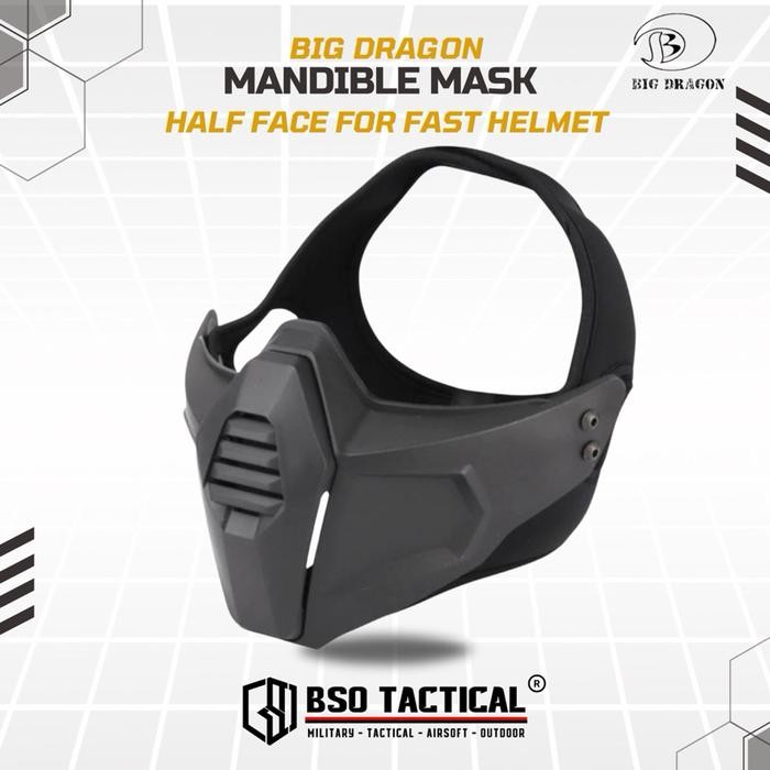 BD Tactical Half Face Mask Mandible for Tactical Helmet PJ MH BJ Helm