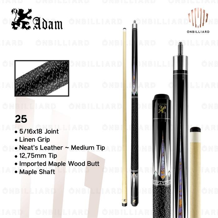 ADAM II Cue Stick Billiard Lokasi Play Grip Linen 12.75mm ADAM 2 Stik Biliar Billiar Biliard Bilyar