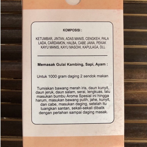 

Bumbu Gulai / Kari Aroma Spesial 50 Gram