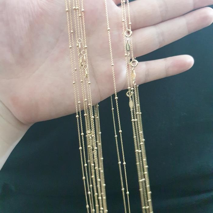 Kalung Jedar Ringan Tipis Emas Asli 375 8K Murah Kado Best Seller