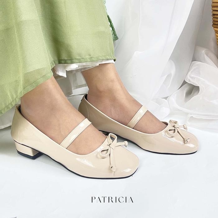 BEST SELLER Clarisse PATRICIA Sepatu Mary Jane Heels 3cm Glossy Wanita Shoes Hak Tahu Pansus Square