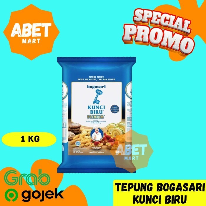 

Tepung Terigu Kunci Biru Premium 1Kg - Bogasari 1 Kg Kue Kering Cake Biskuit Pak Pcs Dus