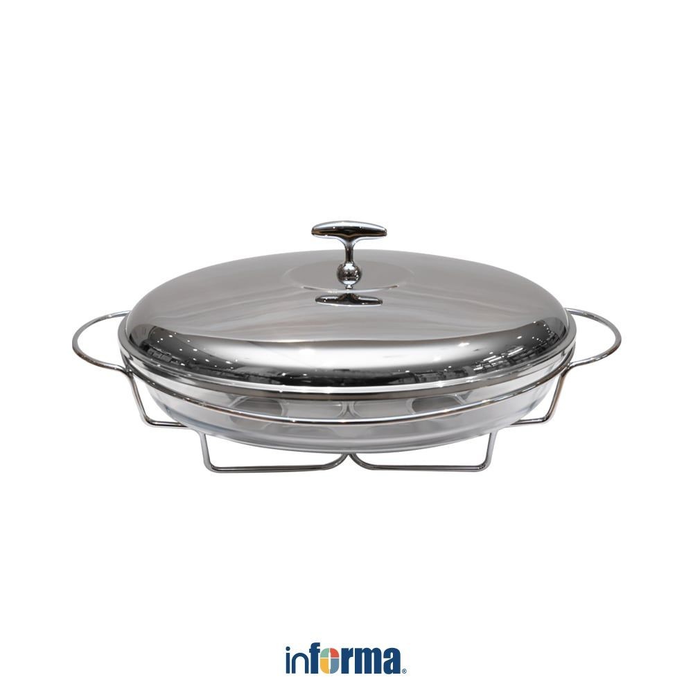 Informa Appetite 3 ltr Casserole Penghangat Makanan Ellipse Oval Food Warmer Wadah Saji Dengan