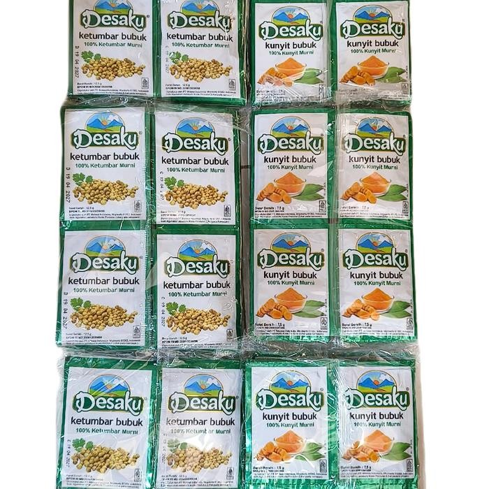 

Terlaris 6 Renceng Desaku Ketumbar/Kunyit Bubuk ( Isi 72 Pcs)