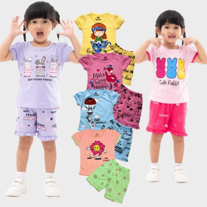 

Terlaris Setelan Anak Perempuan 1-6 Tahun / Setelan Baju Anak Cewek Ruffle Bis Best Friend Hanya