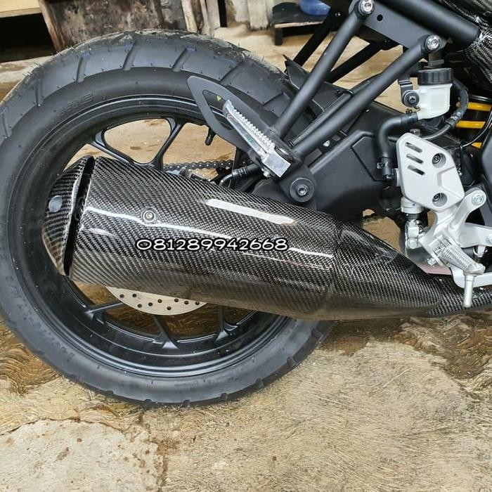 xsr 155 cover knalpot carbon kevlar asli